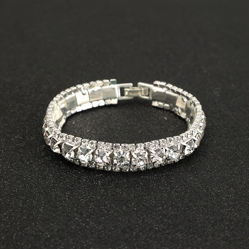 Large Crystal Zirconia Open Bracelet with Copper Chain